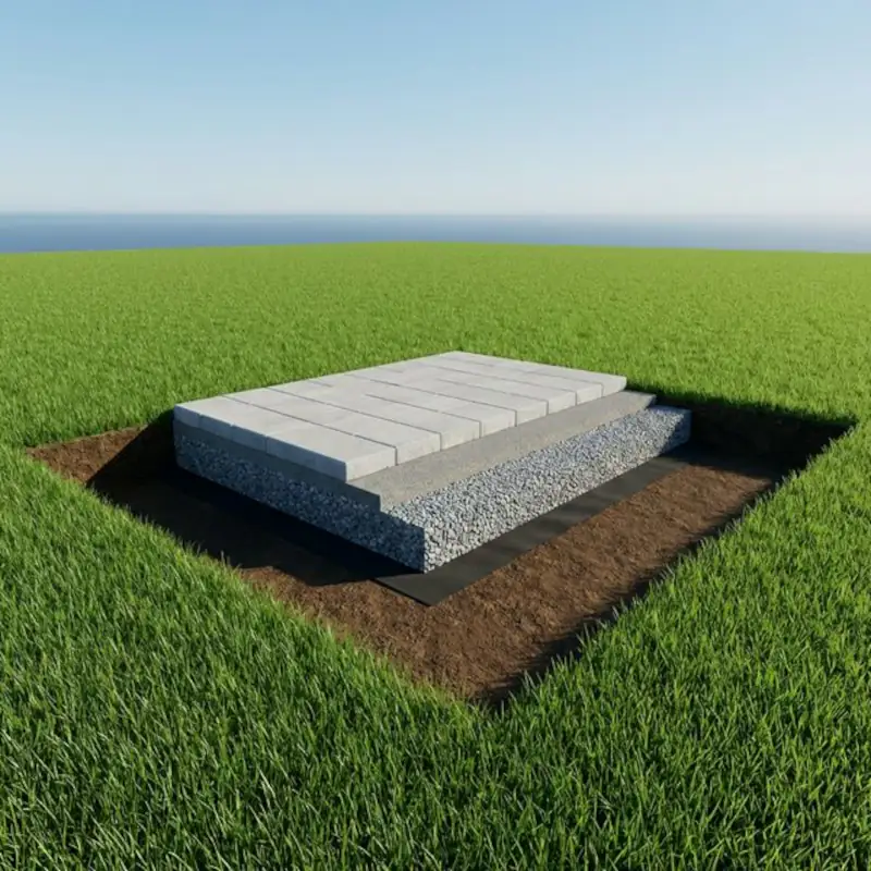 Outdoor field perspective of patio calculation