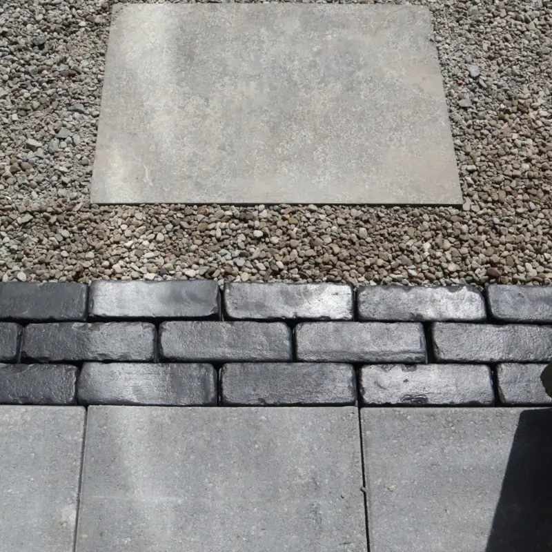 Pea gravel walkway with natural stone steps in Ancaster